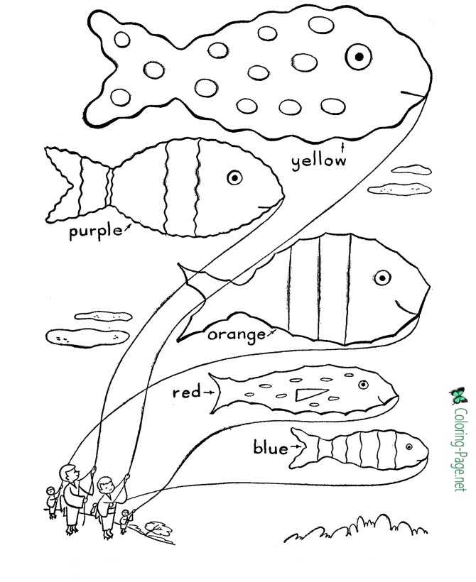 Preschool Fish Coloring Pages Learning Colors