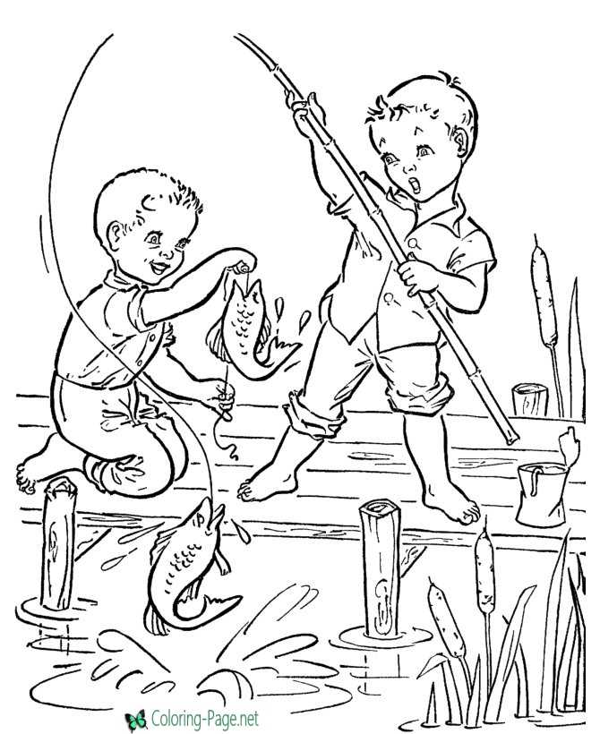children fish coloring page