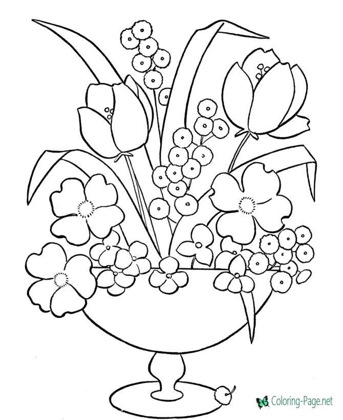 Flower Coloring Pages Detailed Flowers