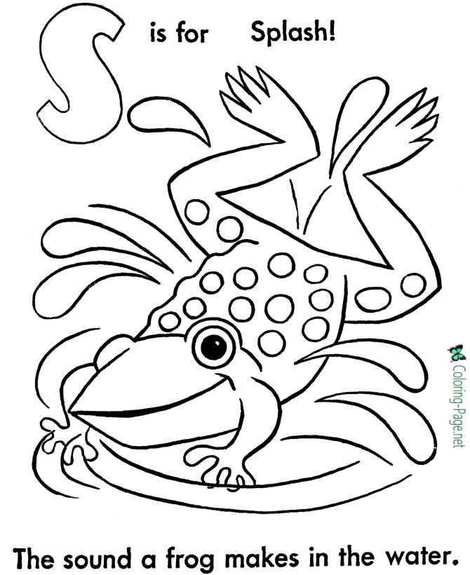 Printable Frog Coloring Pages S for Splash