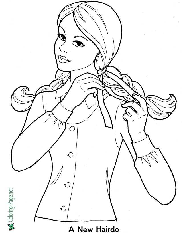 A New Hairdo for school coloring page for girls