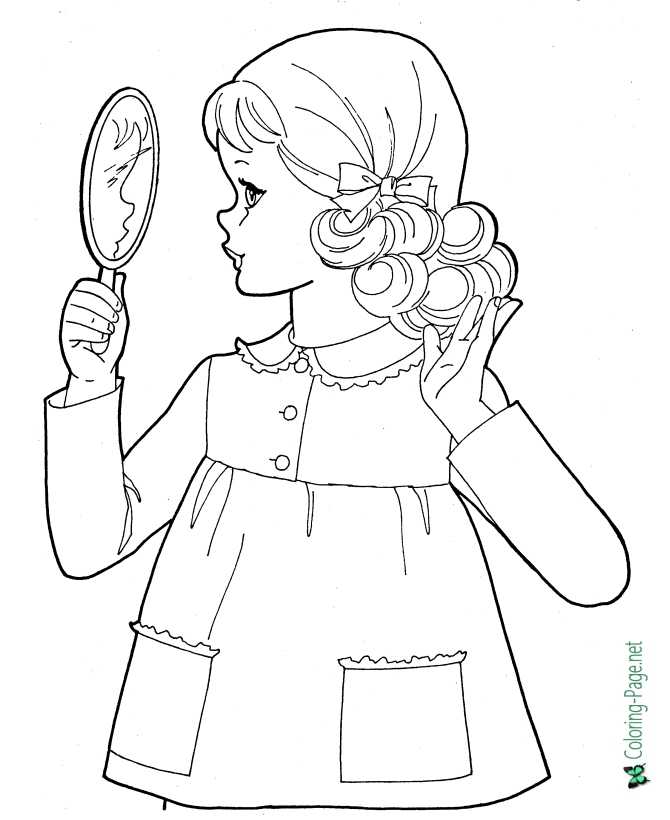 printable girl at school coloring page