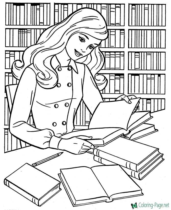 Final Exam - printable school coloring page for girls
