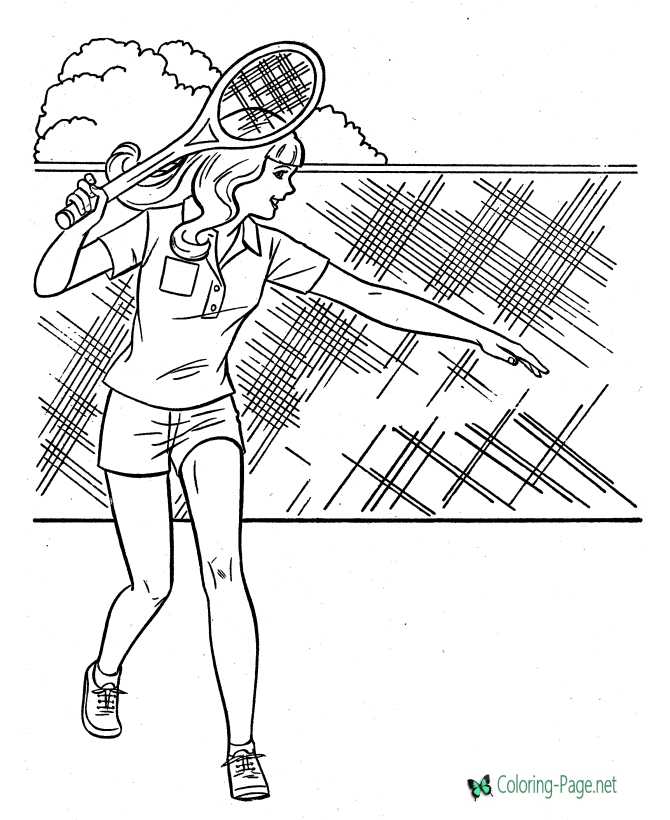 tennis coloring page for girls