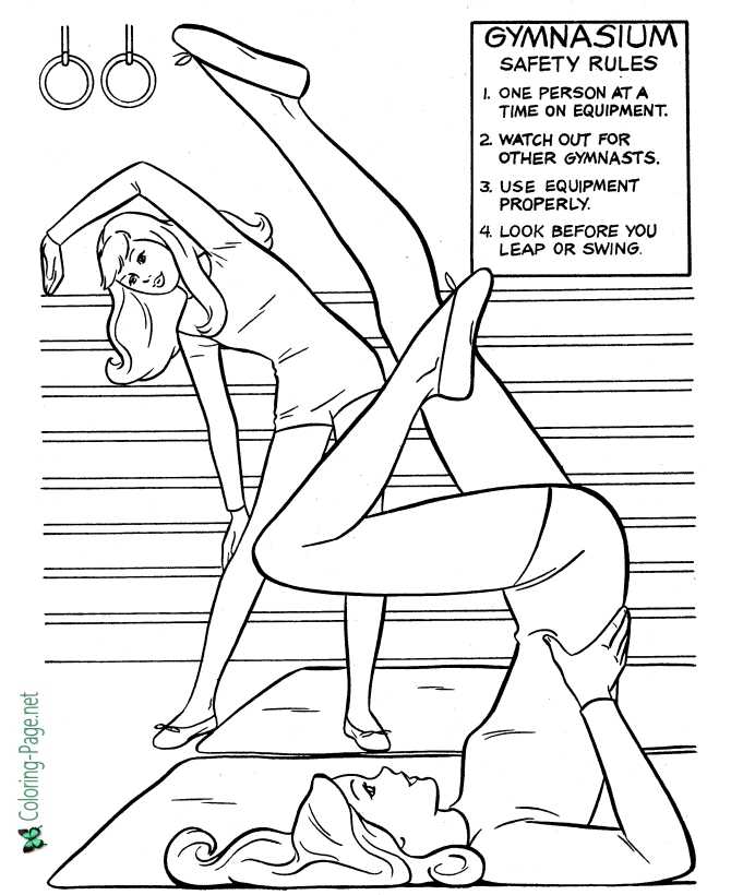 printable gymnastics coloring page for girls