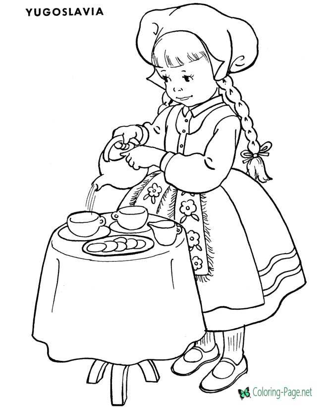 yugoslavia coloring page for girls