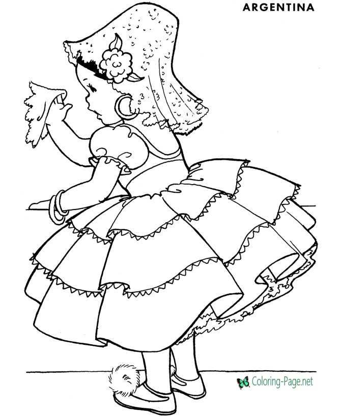 printable argentina coloring page for girls