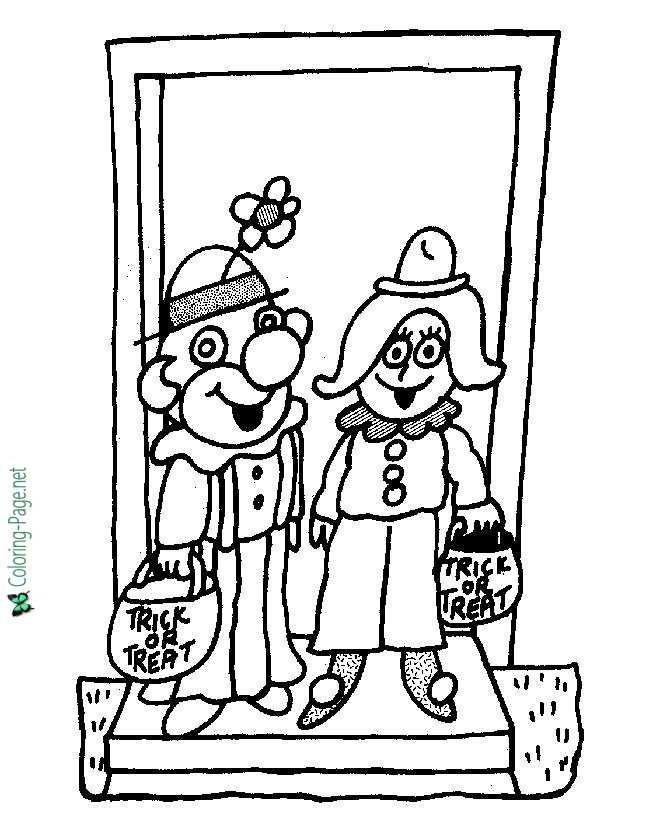 Funny Costumes Halloween Coloring Pages