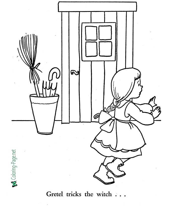 printable coloring page for Hansel and Gretel