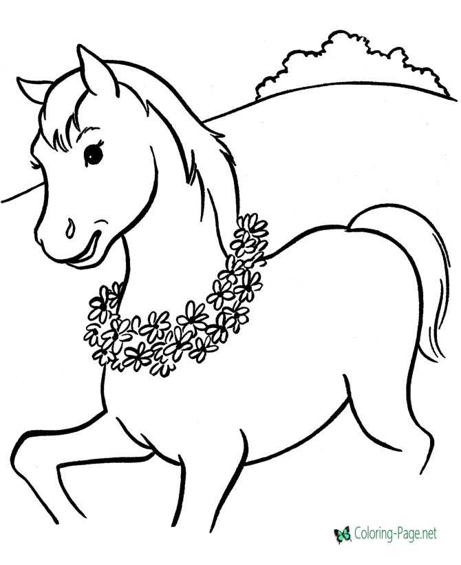 horse coloring page to color