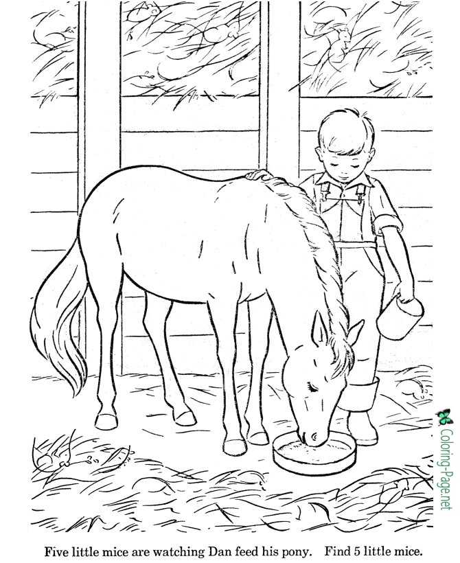 Horse Coloring Pages Worksheet