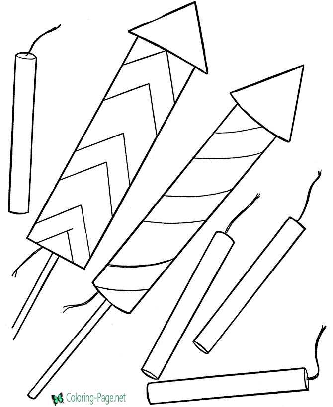 Independence Day Coloring Pages Fireworks