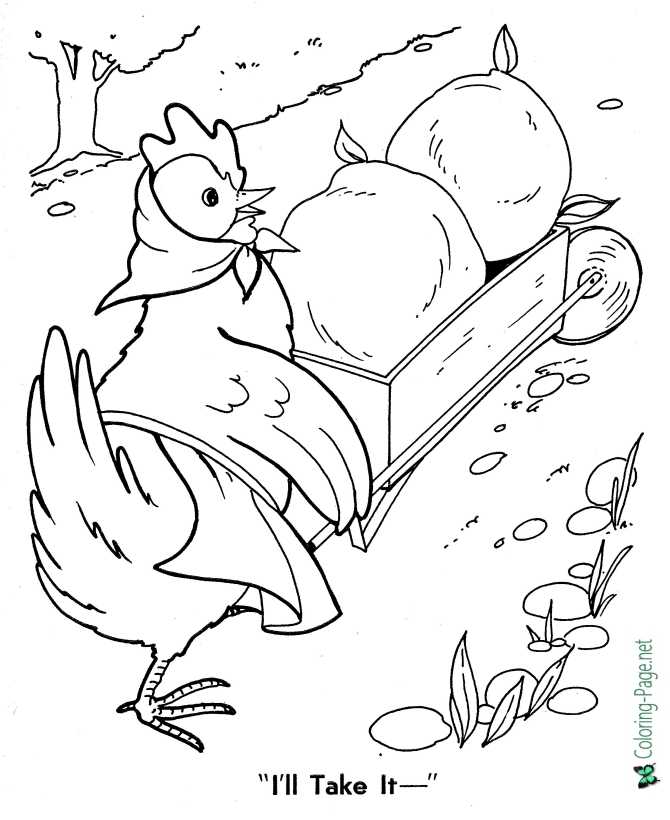 printable Little Red Hen coloring page
