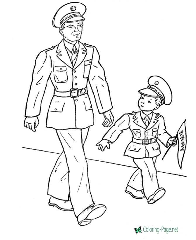 Printable Memorial Day Coloring Pages Walk with Father