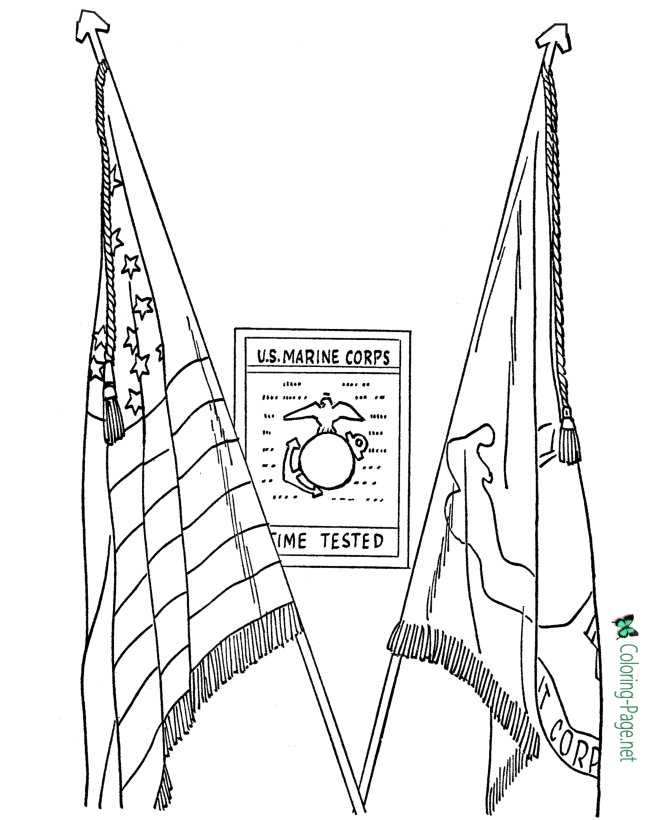 Memorial Day Coloring Pages Marine Corps