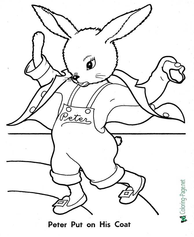 printable Peter Rabbit coat coloring page
