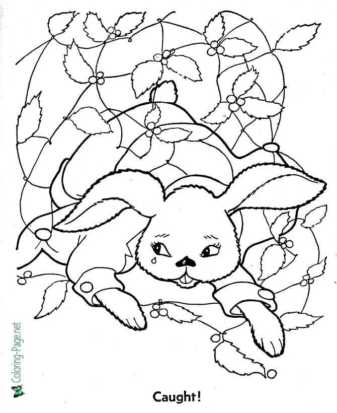 Caught! printable Peter Rabbit coloring page