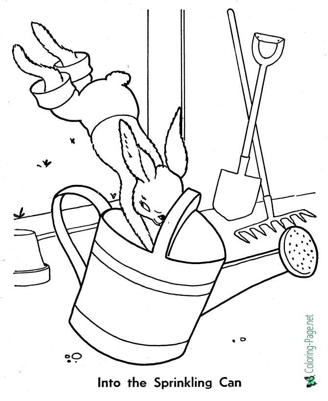 printable Sprinkling Can Peter Rabbit coloring page