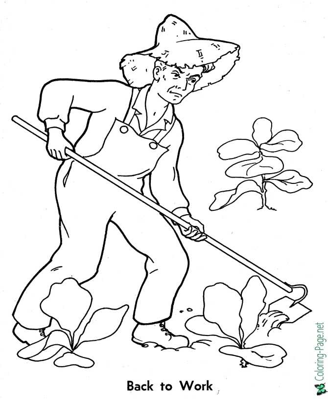 Back to Work - Peter Rabbit coloring page