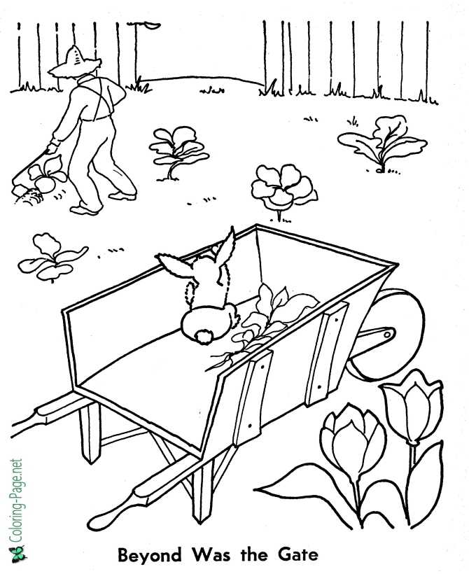 printable Peter Rabbit coloring page - The Gate Beyond
