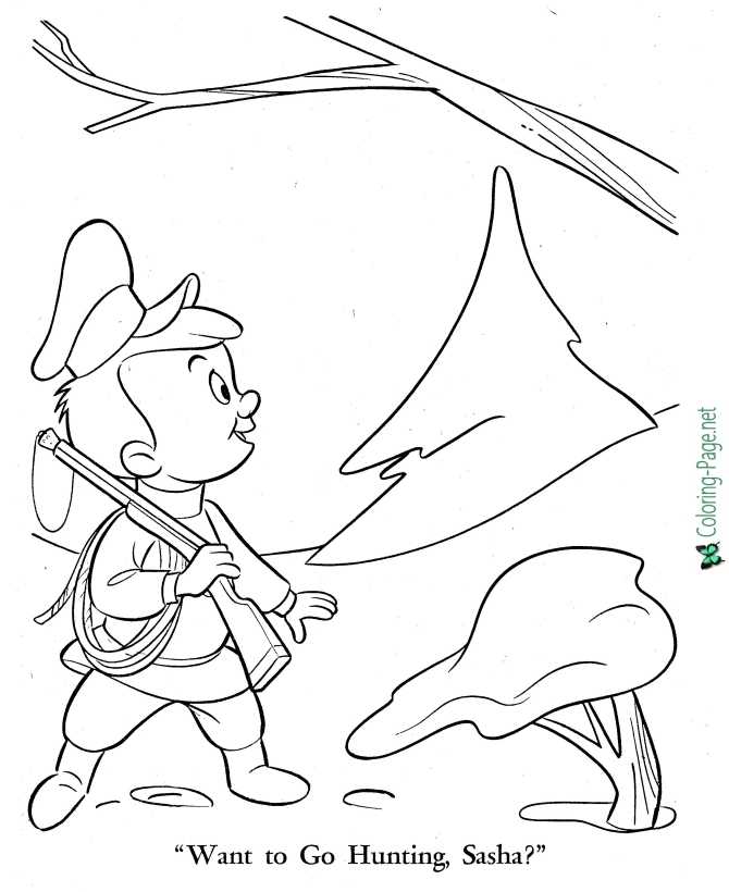 printable Peter and the Wolf coloring page fairy tale