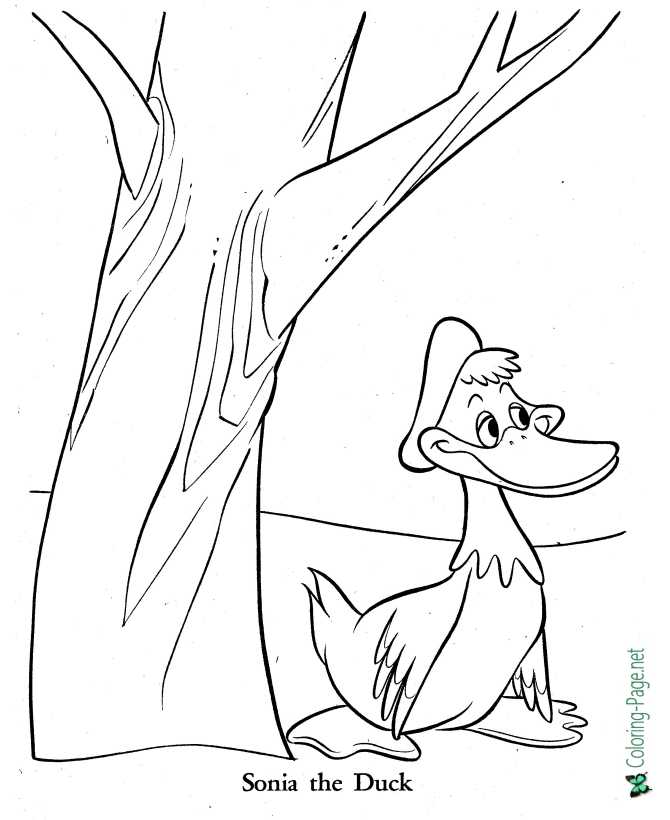 printable Sonia the Duck coloring page fairy tale