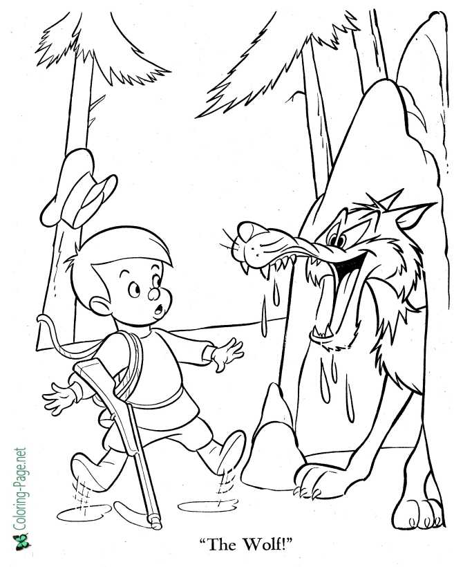 printable Peter and the Wolf coloring pages