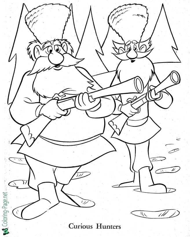 printable Peter and the Wolf coloring page Curious Hunters