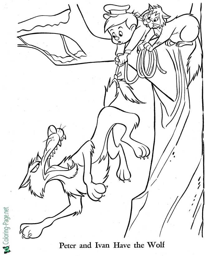 printable Peter and Ivan coloring page fairy tale