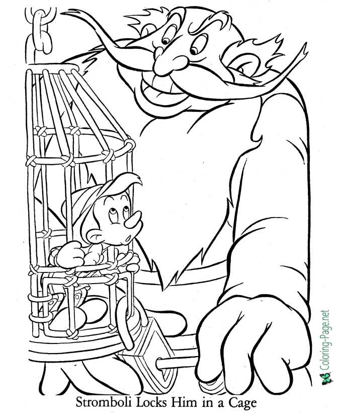 Pinocchio coloring page of world
