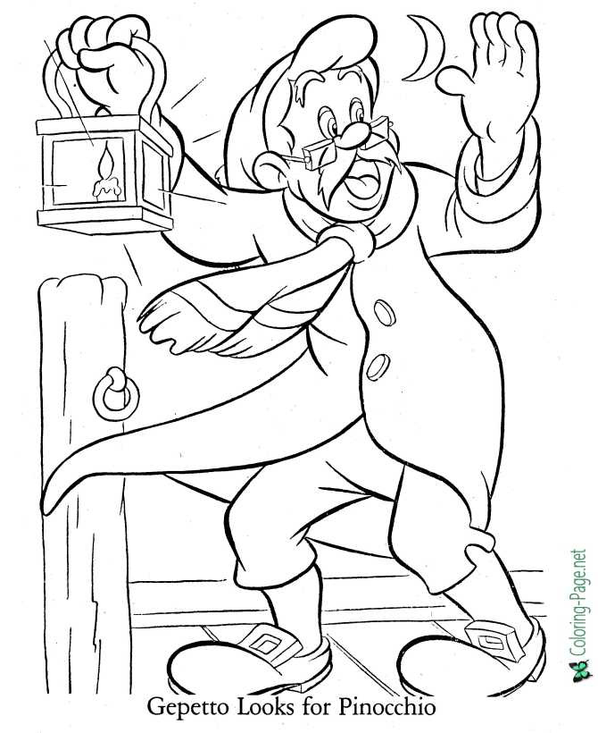 printable Gepetto coloring page