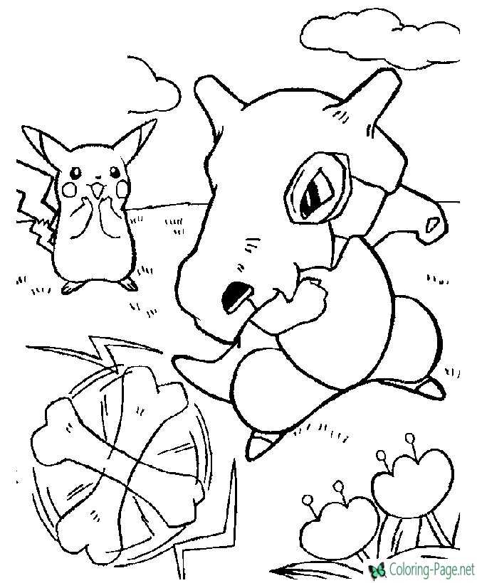 printable pikachu pokemon coloring page