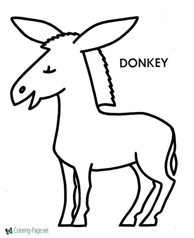 Preschool Coloring Pages Donkey