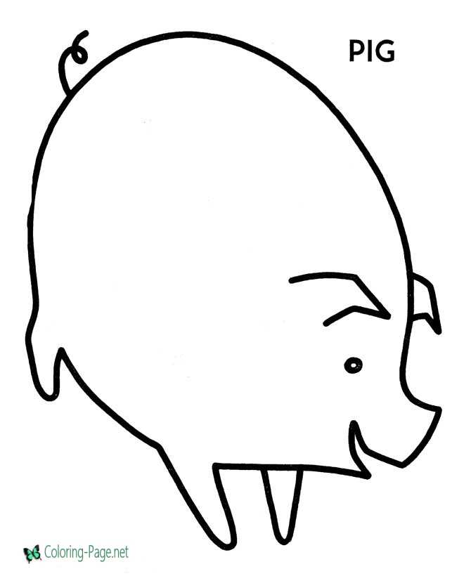Preschool Coloring Pages Pig to Print