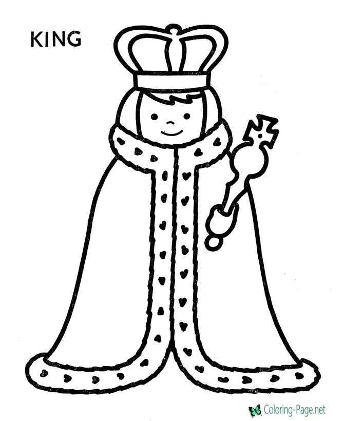 Preschool Coloring Pages King