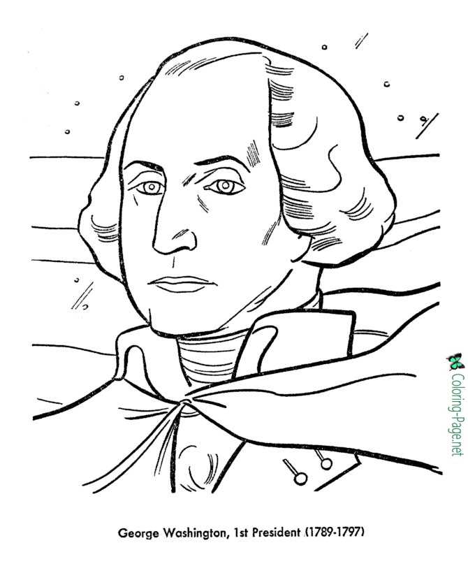 US Presidents Coloring Pages George Washington