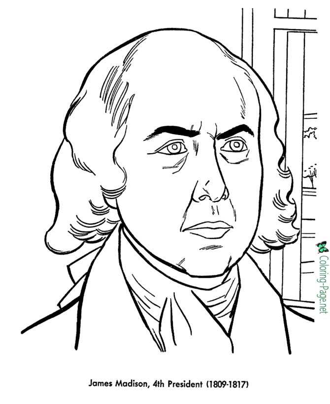 US Presidents Coloring Pages James Madison