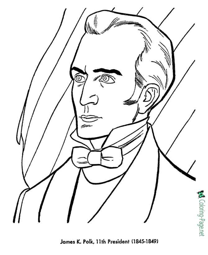 US Presidents Coloring Pages James K Polk