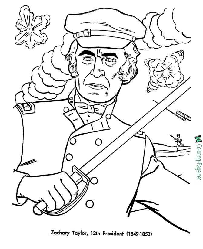 US Presidents Coloring Pages Zachary Taylor