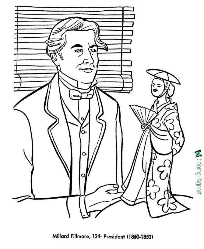 US Presidents Coloring Pages Millard Fillmore