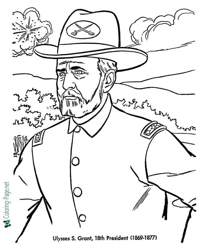 US Presidents Coloring Pages Ulysses S Grant