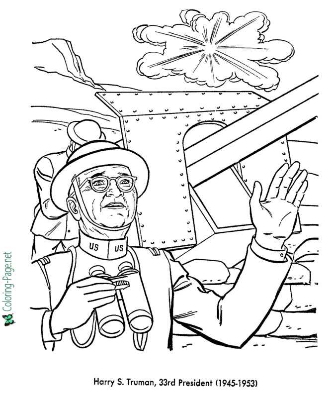 US Presidents Coloring Pages Harry S Truman