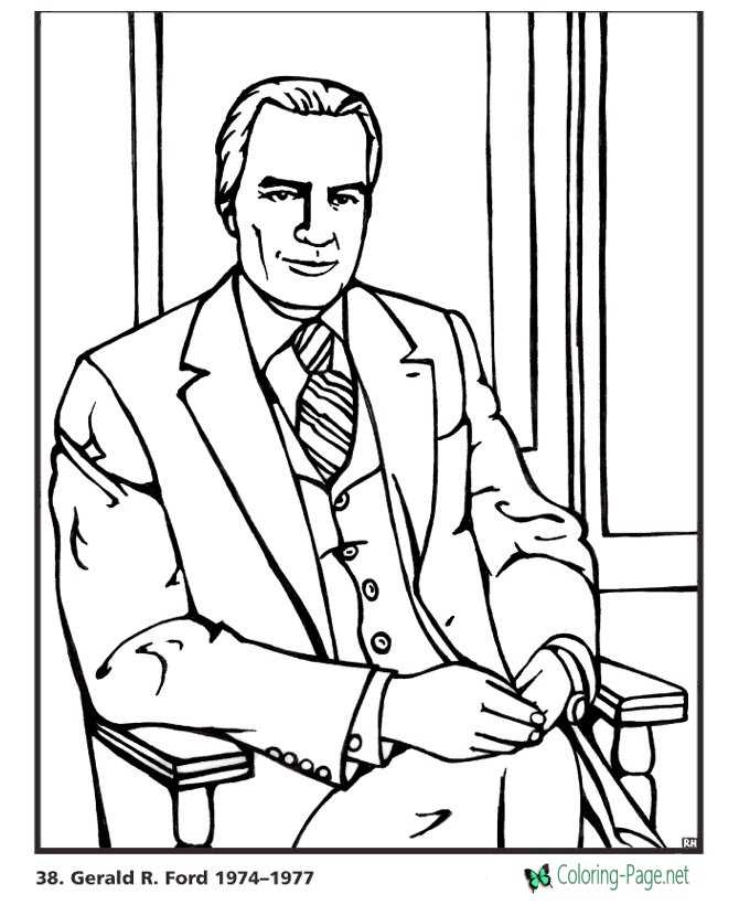US Presidents Coloring Pages Gerald Ford