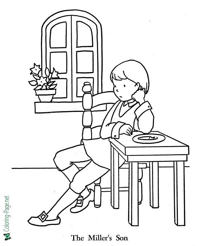 printable Puss in Boots coloring page - The Miller's Son