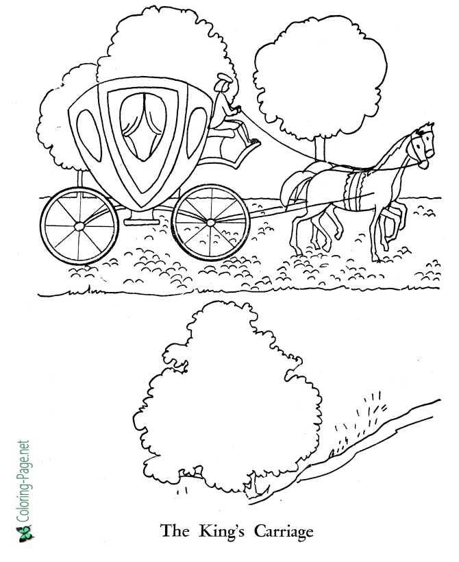 Kings Carriage Puss in Boots coloring page