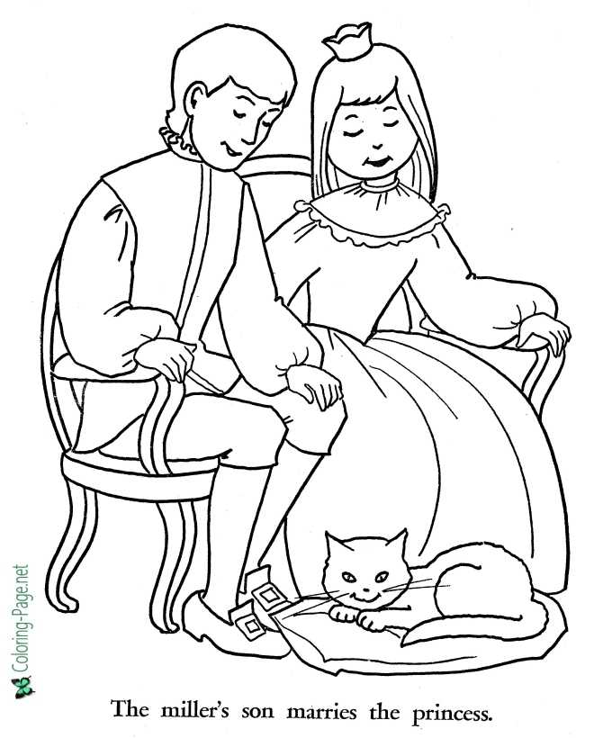 printable Puss in Boots coloring page - Marry the Princess