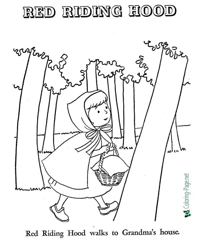 Little Red Riding Hood coloring page - To Grandma's House