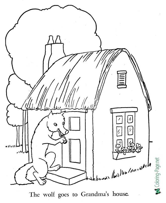 Printable Wolf and Little Red Riding Hood coloring page