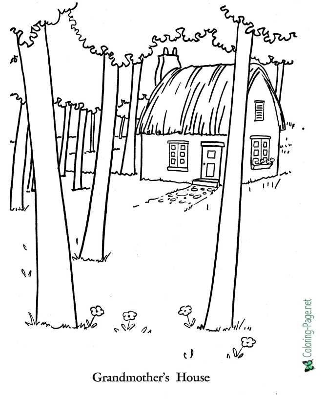 Grandma's House - Little Red Riding Hood coloring page