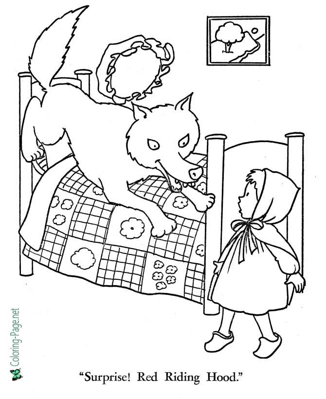 Surprise Little Red Riding Hood coloring page